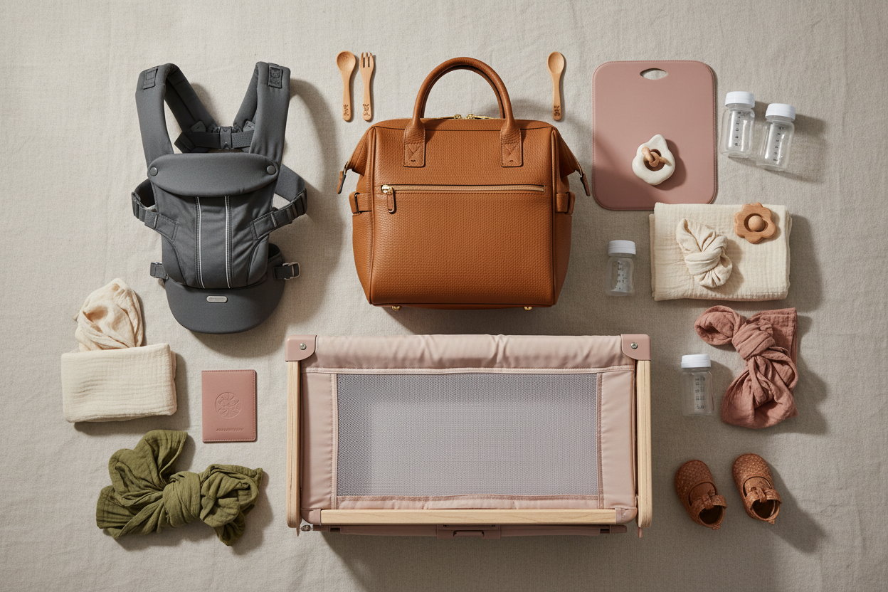 more aesthetic photo of baby travel gear